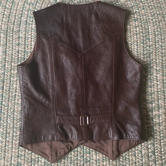 Vintage Women’s Leather Western Cut Vest Size 36” Chest - Picture 2 of 6